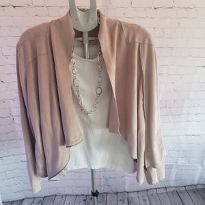 Blank NYC Drape Front Faux Suede Dust Rose Jacket XXL